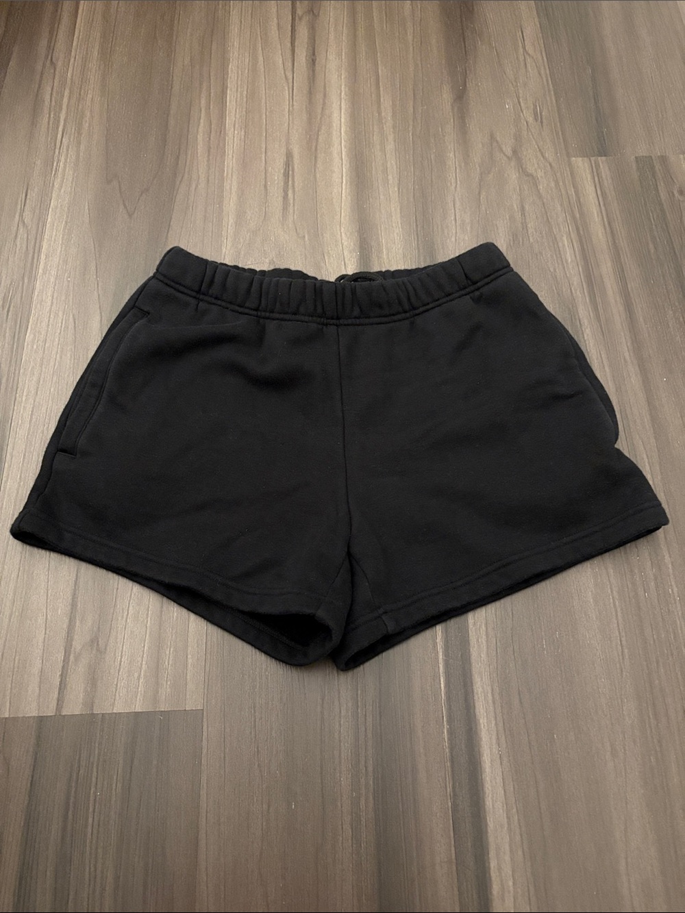 SKIMS Cotton Fleece Black Shorts